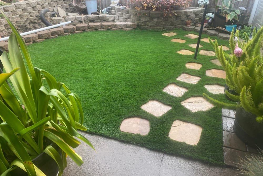 Artificial grace with stepping stones installed